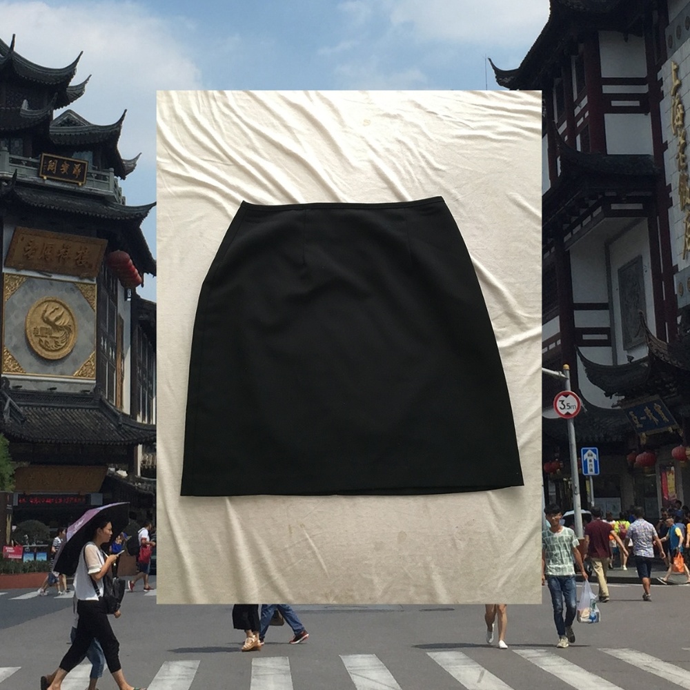 High Waisted Black Mini Skirt